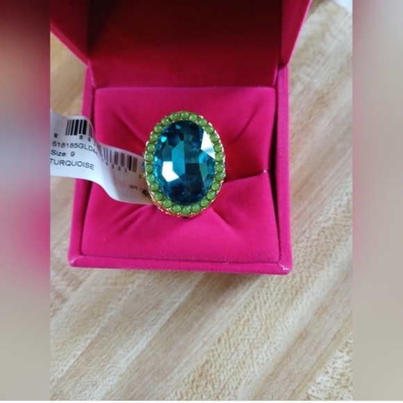 Kurt Geiger-Oval Cocktail Ring (Teal/Green 💚💙)- 9 US - Picture 6 of 10